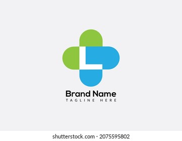 Abstrakter L-Brief, modernes medizinisches Logo, Design