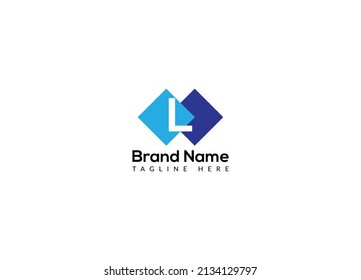 Abstract L letter modern initial lettermarks logo design