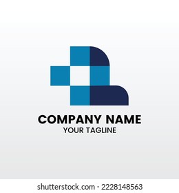 Abstract L letter modern initial lettermarks logo design