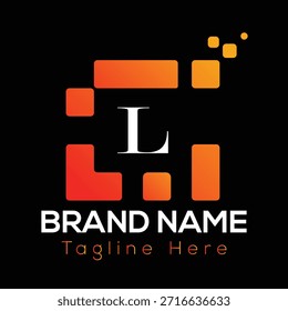 Abstractas diseño de logotipo de letras iniciales modernas con letra L