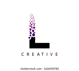 Abstract L Letter , Molecules L technology logo design.