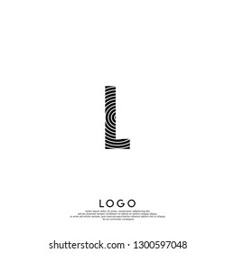 abstract L logo letter in circle pattern design concept