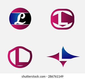 Abstract L round logo design template. Vector creative symbol 