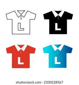 Abstract L Size Tshirt Silhouette Illustration, can be used for business designs, presentation designs or any suitable designs.