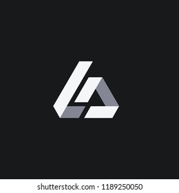 Abstract LA initial letters logo design vector