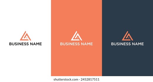 Abstractas LA letras iniciales logo diseño