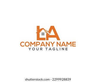 Abstract LA Letter Creative Home Shape Logo Design. Unique Real Estate, Property, Construction Business identity Vector Icon. 