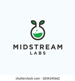 logotipo de laboratorio abstracto. icono de planta