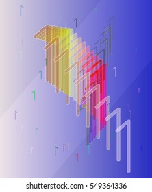 abstract label above order, 1 Number vector background over opposed banner