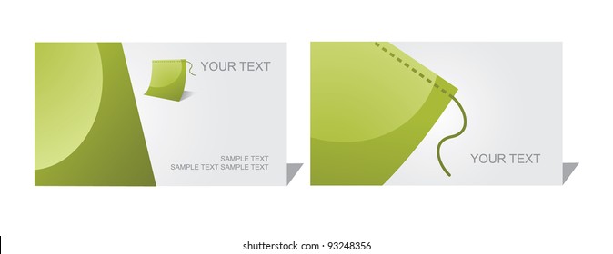 Abstract Label Business Cards Set EPS 8 vector, grouped for easy editing. No open shapes or paths.