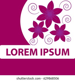 Abstract label with flower . Vector illustration. Eps10.