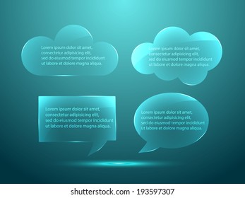 Abstract Label Glass Style Vector Illustration