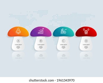 abstract label infographics presentation element template with business icons vector illustration background