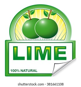 Abstract label of lime
