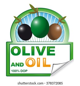 Abstract label of olives for marketplace