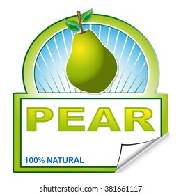 Abstract label of pear
