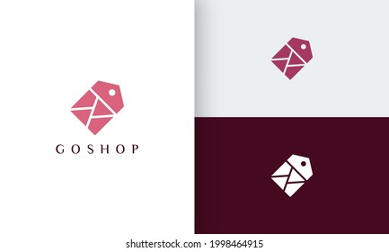 abstract label store in simple and modern style