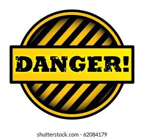 Abstract  label with the word Danger written inside, vector illustration