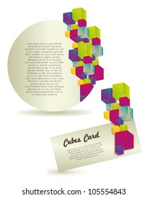 Abstract labels of colorful cubes. vector illustration