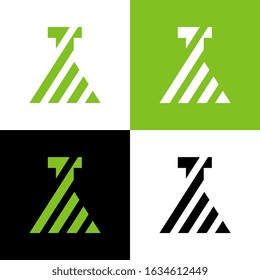 Abstract laboratory equipment logo template, science lab icon design - Vector
