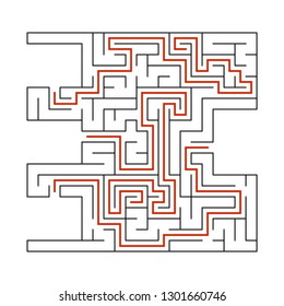 Abstract labyrinth. Game for kids. Puzzle for children. Maze conundrum. Vector illustration