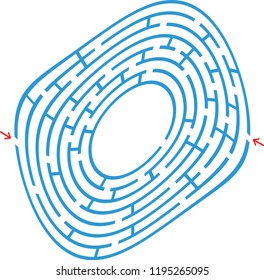 Abstract labyrinth. An interesting and useful game for children. Simple flat vector illustration isolated on white background