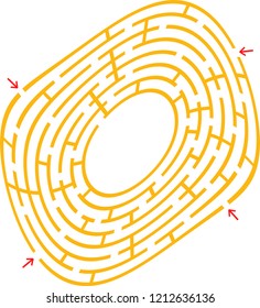 Abstract labyrinth. An interesting and useful game for children. Simple flat vector illustration isolated on white background