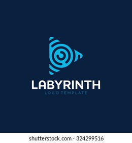 Abstract Labyrinth Play Logo