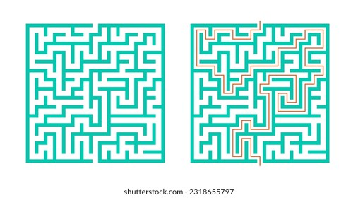 abstract labyrinth puzzle game banner solve the mystery vector