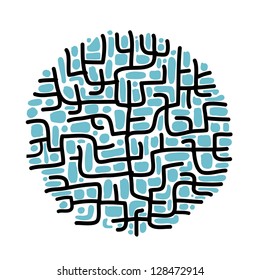 Abstract labyrinth shape for your design
