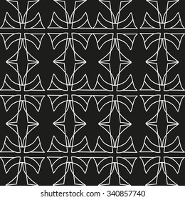 Abstract lace floral seamless pattern on black background. Perfect element for background or wallpaper, wrapping paper, print on fabric