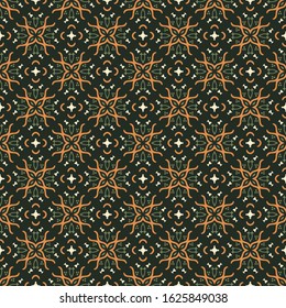 Abstract lace ornament. Seamless vector pattern with oriental motifs. Design for textiles.