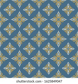 Abstract lace ornament. Seamless vector pattern with oriental motifs. Design for textiles.