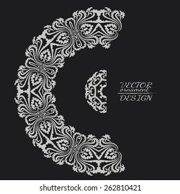 Abstract lace pattern background with place for text. Ornate element for design. Ornamental pattern for wedding invitations. Greeting cards. Vector illustration.