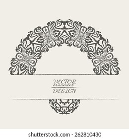 Abstract lace pattern background with place for text. Ornate element for design. Ornamental pattern for wedding invitations. Greeting cards. Vector illustration. 