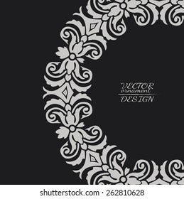 Abstract lace pattern background with place for text. Ornate element for design. Ornamental pattern for wedding invitations. Greeting cards. Vector illustration.