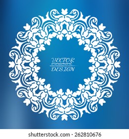 Abstract lace pattern background with place for text. Ornate element for design. Ornamental pattern for wedding invitations. Greeting cards. Vector illustration.