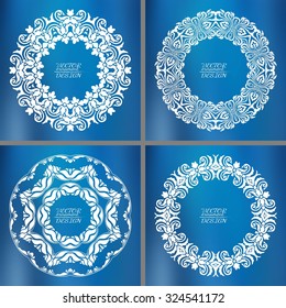 Abstract lace pattern background with place for text. Ornate element for design. Ornamental pattern for wedding invitations. Greeting cards. Vector illustration.