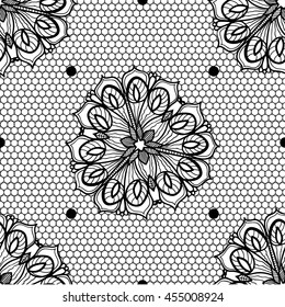 Abstract  lace pattern with flowers and dots. Infinitely wallpaper, decoration design, lingerie and jewelry. Invitation cards,wallpaper tile ornament.