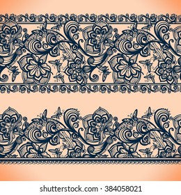 Abstract Lace Ribbon banners.Template frame design for card.Lace Doily.Can be used for packaging, invitations, and template.