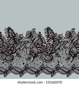 Abstract Lace Ribbon Seamless Pattern. Template frame design for card. Lace Doily. Can be used for packaging, invitations, and template. 