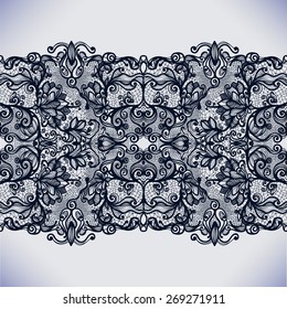 Abstract lace ribbon seamless pattern. Template frame design for card. Lace Doily. Can be used for packaging, invitations, and template.