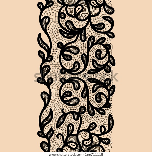 Abstract Lace Ribbon Vertical Seamless Pattern Stock Vector (Royalty ...