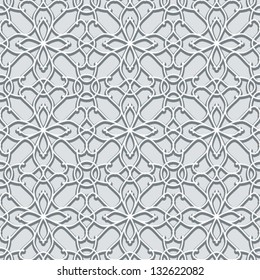 Abstract lace seamless pattern, vector decorative gray background