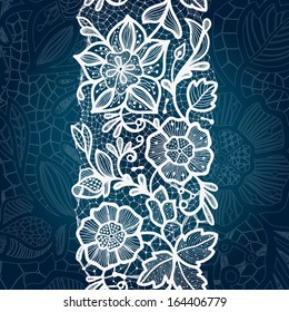 The abstract lace strip for decoration. Winter theme, holidays.Template frame design for card. Lace Doily. Can be used for packaging, invitations, and template. 