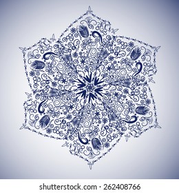 abstract lacy flower or snowflake