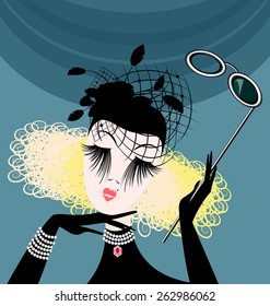 abstract lady with eyeglasses
