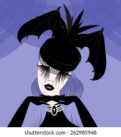 abstract lady with gothic hat