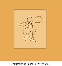 Abstract lady sketch poster Art