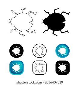 Abstract Ladybugs Insect Icon Set